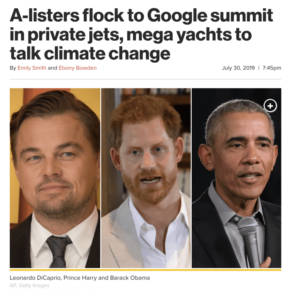 Hypocrite celebrities on climate change